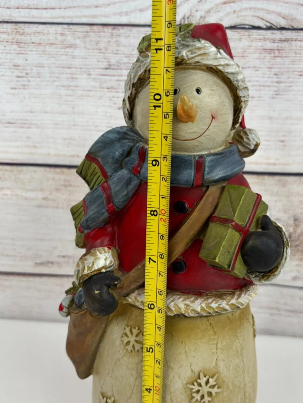 TII Collections Snowman with Presents Figurine Resin Holiday Folk Art